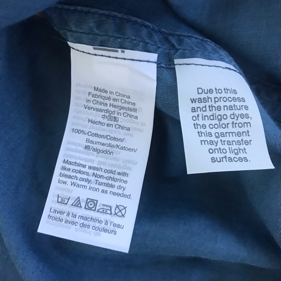 Madewell Central Shirt Bright Indigo Denim Top - Picture 6 of 6